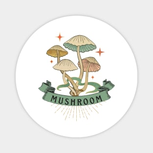 Colorful Vintage Mushroom Magnet